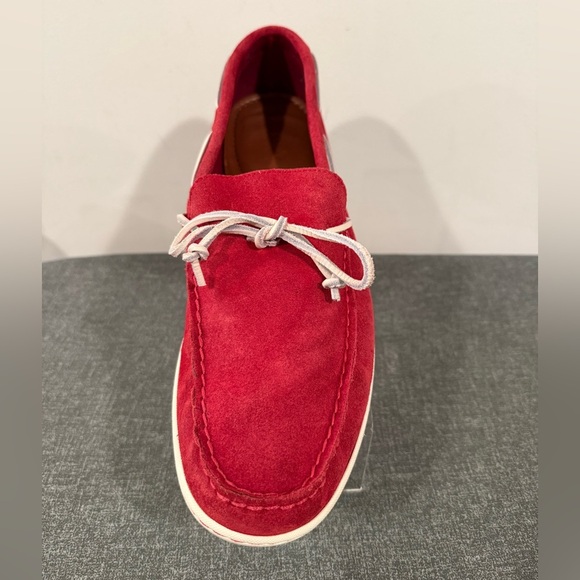 Polo Ralph Lauren KALWORTH Shoes Red Suede Leather Loafer Moccasins Men size 15 - Picture 10 of 12